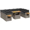 Image de vidaXL - 10-delige - Loungeset - met - kussens - poly - rattan - grijs