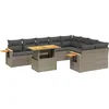 Image de vidaXL - 10-delige - Loungeset - met - kussens - poly - rattan - grijs