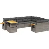 Image de vidaXL - 10-delige - Loungeset - met - kussens - poly - rattan - grijs