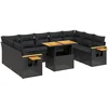 Image de vidaXL - 11-delige - Loungeset - met - kussens - poly - rattan - zwart