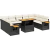 Image de vidaXL - 11-delige - Loungeset - met - kussens - poly - rattan - zwart