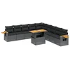 Image de vidaXL - 11-delige - Loungeset - met - kussens - poly - rattan - zwart