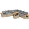 Image de vidaXL - 11-delige - Tuinset - met - kussens - poly - rattan - beige