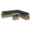 Image de vidaXL - 11-delige - Loungeset - met - kussens - poly - rattan - grijs
