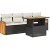 Image de vidaXL - 5-delige - Loungeset - met - kussens - poly - rattan - zwart