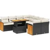 Image de vidaXL - 9-delige - Loungeset - met - kussens - poly - rattan - zwart