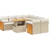 Image de vidaXL - 9-delige - Loungeset - met - kussens - poly - rattan - beige