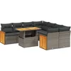 Image de vidaXL - 9-delige - Loungeset - met - kussens - poly - rattan - grijs