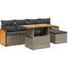Image de vidaXL - 6-delige - Loungeset - met - kussens - poly - rattan - grijs