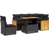 Image de vidaXL - 6-delige - Loungeset - met - kussens - poly - rattan - zwart