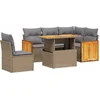 Image de vidaXL - 6-delige - Loungeset - met - kussens - poly - rattan - beige