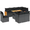 Image de vidaXL - 9-delige - Loungeset - met - kussens - poly - rattan - zwart