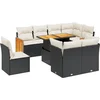Image de vidaXL - 9-delige - Loungeset - met - kussens - poly - rattan - zwart