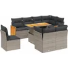 Image de vidaXL - 9-delige - Loungeset - met - kussens - poly - rattan - grijs