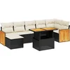 Image de vidaXL - 8-delige - Loungeset - met - kussens - poly - rattan - zwart