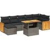 Image de vidaXL - 8-delige - Loungeset - met - kussens - poly - rattan - grijs