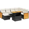 Image de vidaXL - 8-delige - Loungeset - met - kussens - poly - rattan - zwart