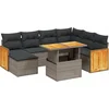 Image de vidaXL - 8-delige - Loungeset - met - kussens - poly - rattan - grijs