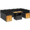 Image de vidaXL - 10-delige - Loungeset - met - kussens - poly - rattan - zwart