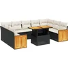 Image de vidaXL - 10-delige - Loungeset - met - kussens - poly - rattan - zwart
