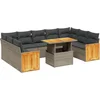 Image de vidaXL - 10-delige - Loungeset - met - kussens - poly - rattan - grijs
