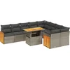 Image de vidaXL - 10-delige - Loungeset - met - kussens - poly - rattan - grijs