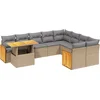 Image de vidaXL - 10-delige - Loungeset - met - kussens - poly - rattan - beige