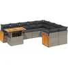 Image de vidaXL - 10-delige - Loungeset - met - kussens - poly - rattan - grijs