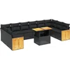 Image de vidaXL - 11-delige - Loungeset - met - kussens - poly - rattan - zwart