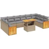 Image de vidaXL - 11-delige - Tuinset - met - kussens - poly - rattan - beige