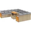 Image de vidaXL - 11-delige - Tuinset - met - kussens - poly - rattan - beige
