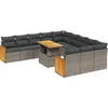Image de vidaXL - 11-delige - Loungeset - met - kussens - poly - rattan - grijs