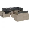 Image de vidaXL - 11-delige - Loungeset - met - kussens - poly - rattan - lichtgrijs