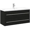 Image de vidaXL - Wastafelkast - met - ingebouwde - wasbak - zwart