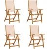 Image de vidaXL - Tuinstoelen - inklapbaar - 4 - st - massief - acaciahout - en - textileen