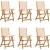 Image de vidaXL - Tuinstoelen - inklapbaar - 6 - st - massief - acaciahout - en - textileen