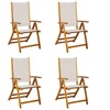 Image de vidaXL - Tuinstoelen - inklapbaar - 4 - st - massief - acaciahout - en - textileen