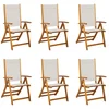 Image de vidaXL - Tuinstoelen - inklapbaar - 6 - st - massief - acaciahout - en - textileen