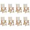 Image de vidaXL - Tuinstoelen - inklapbaar - 8 - st - massief - acaciahout - en - textileen
