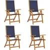 Image de vidaXL - Tuinstoelen - inklapbaar - 4 - st - massief - acaciahout - en - textileen