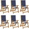 Image de vidaXL - Tuinstoelen - inklapbaar - 6 - st - massief - acaciahout - en - textileen