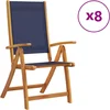 Image de vidaXL - Tuinstoelen - inklapbaar - 8 - st - massief - acaciahout - en - textileen
