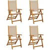 Image de vidaXL - Tuinstoelen - inklapbaar - 4 - st - massief - acaciahout - en - textileen