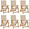 Image de vidaXL - Tuinstoelen - inklapbaar - 6 - st - massief - acaciahout - en - textileen
