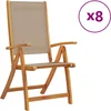 Image de vidaXL - Tuinstoelen - inklapbaar - 8 - st - massief - acaciahout - en - textileen