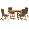 Image de vidaXL - 5-delige - Tuinset - massief - acaciahout - en - textileen