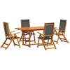 Image de vidaXL - 5-delige - Tuinset - massief - acaciahout - en - textileen