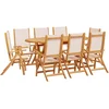 Image de vidaXL - 9-delige - Tuinset - massief - acaciahout - en - textileen