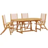 Image de vidaXL - 5-delige - Tuinset - massief - acaciahout - en - textileen