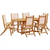 Image de vidaXL - 7-delige - Tuinset - massief - acaciahout - en - textileen